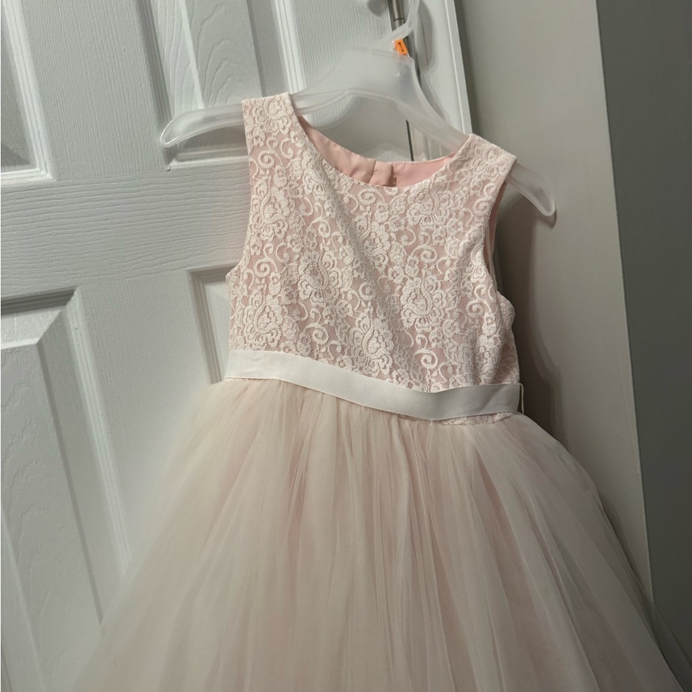 Elegant Pink Lace Kids Dress